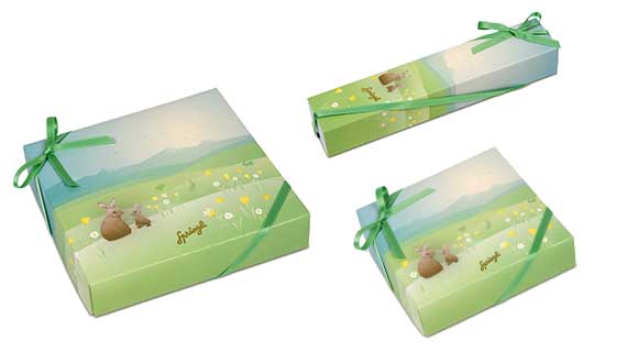 Pralines and truffles in exquisite Easter packaging