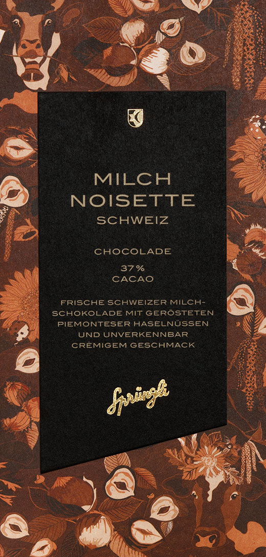 Schokolade Milch Noisette, Cacao 37%