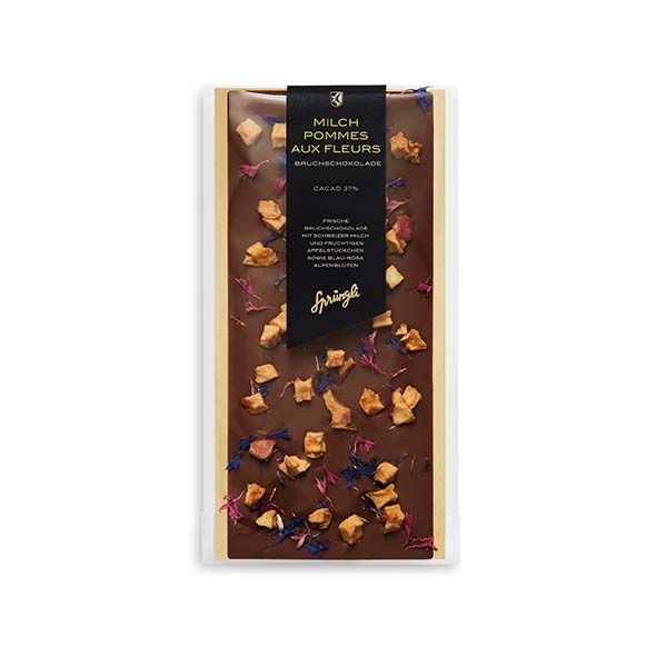 Bruchschokolade Milch Pommes aux fleurs 37% 130g