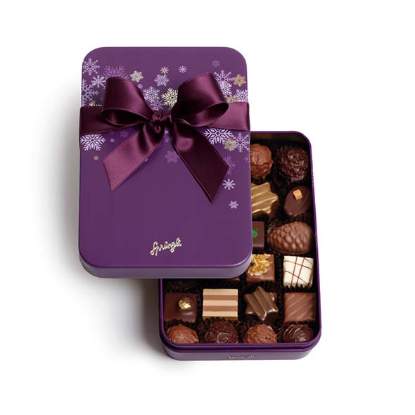 Métal-Boîte Snowflakes, purple, 24 pcs
