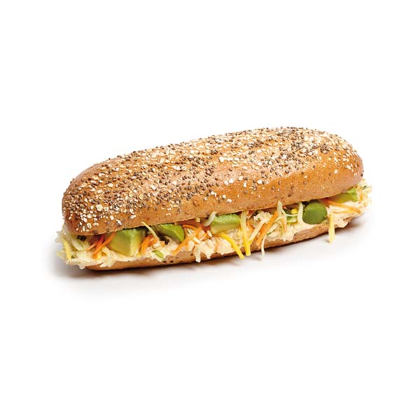 Avocado and hummus multigrain roll