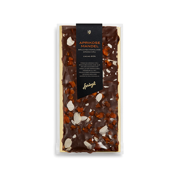 Bruchschokolade Grand Cru Aprikose Mandel, Cacao 65%, 175 g