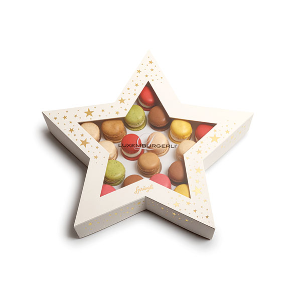 Luxemburgerli Geschenkverpackung Stern (Inhalt 18 St.) Luxemburgerli Geschenkverpackung Stern (Inhalt 18 St.)