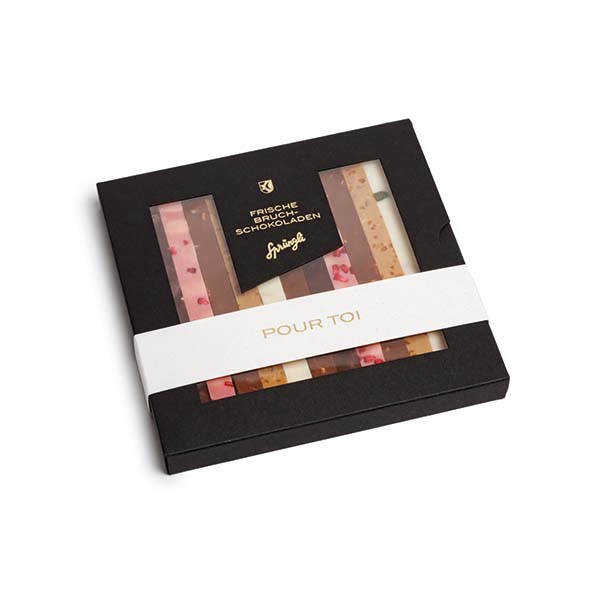 Barres de chocolats frais à la casse 'Pour toi' 130g