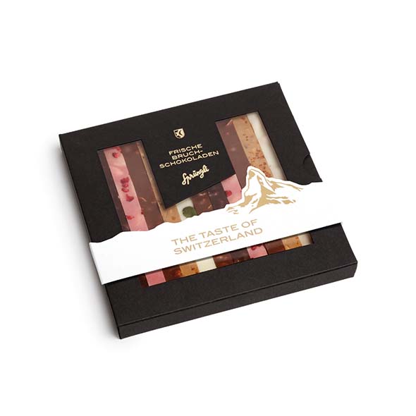 Barres de chocolats frais à la casse 'The Taste of Switzerland' 130 g